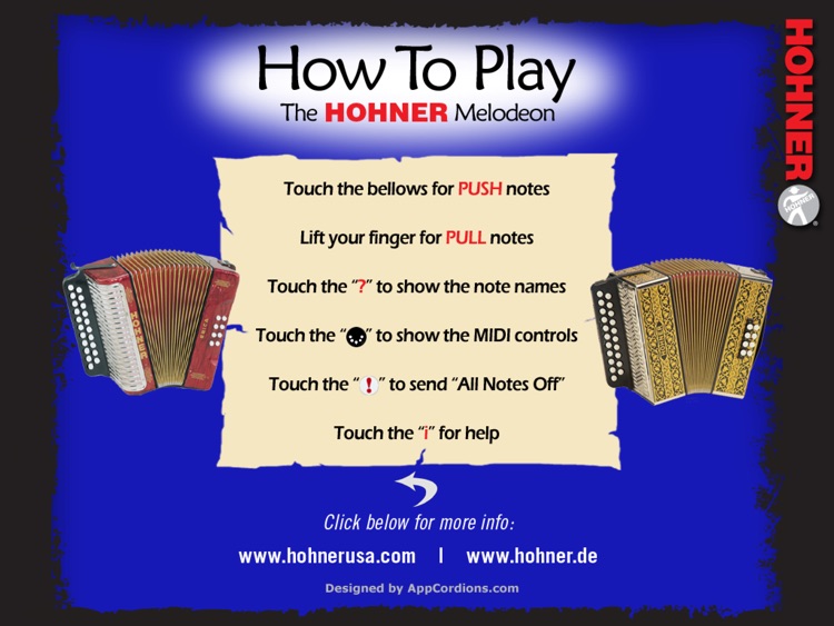 Hohner MIDI SqueezeBox - Three-Row Button Accordion MIDI Controller screenshot-3