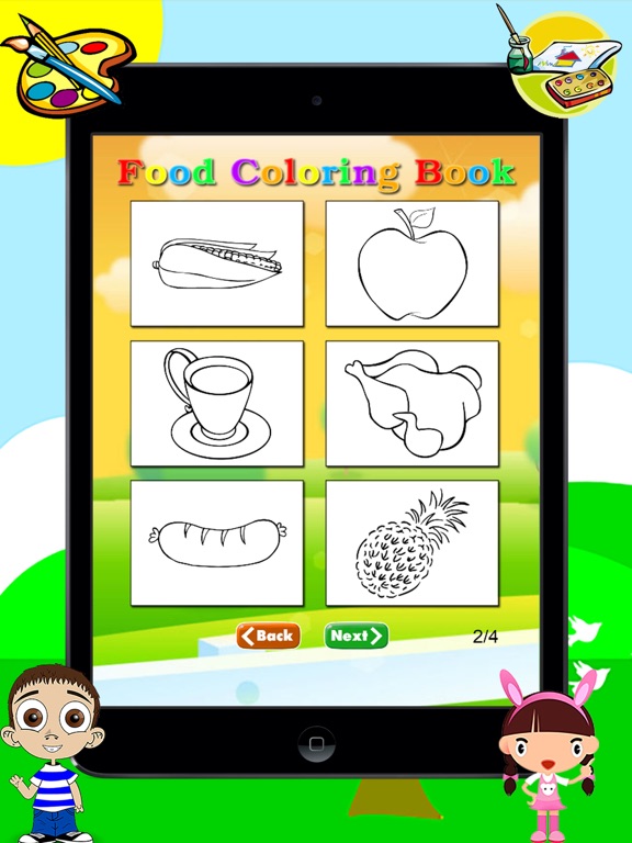 Food Coloring Book -  Drawing Painting for Kids Free Games iPad screenshot