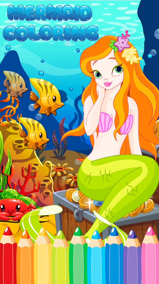 princess mermaid coloring pages free for girl kids 2 - 1.0 - (iOS)