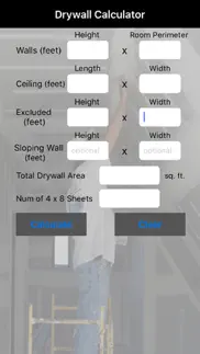 drywall calculator iphone screenshot 2