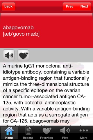 Lilly Oncology Pronouncing Dictionary screenshot 2