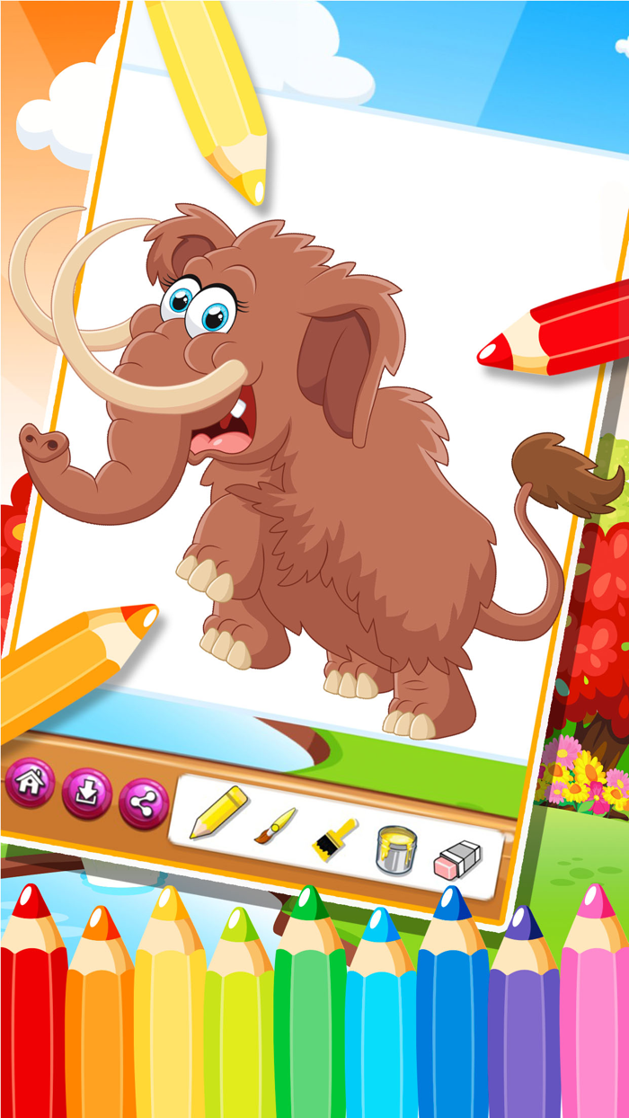 The Cute dinosaur Coloring book  Drawing Pages  - Good Learning and Education Games  Free For activities Kindergarten Kids Apps 6