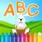 Alphabet ABC animals coloring book and drawing A-Z painting kindergarten and toddler, kids, boy, girl or children