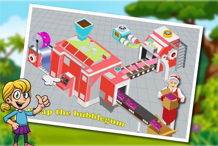 Grannys Candy and Bubble Gum Factory Simulator - Learn how to make sweet candies and sticky gum in sweets factory