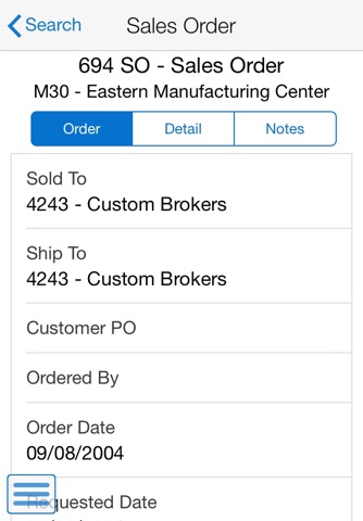 Search Sales Order Smartphone for JDE E1 screenshot 4