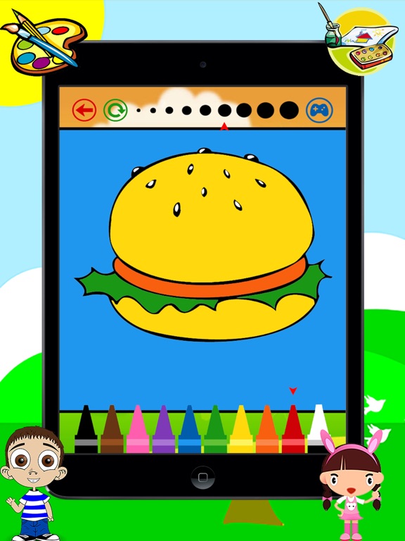 Food Coloring Book -  Drawing Painting for Kids Free Games iPad screenshot