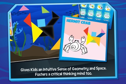 Kids Learning Puzzles: Sea Animals, Tangram Tiles screenshot 2