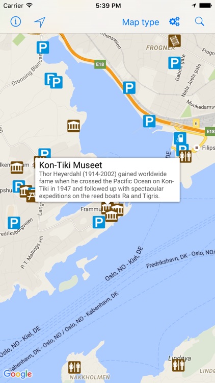 Leisuremap Norway, Camping, Golf, Swimming, Car parks, and more