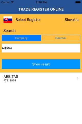 Company Register screenshot 2