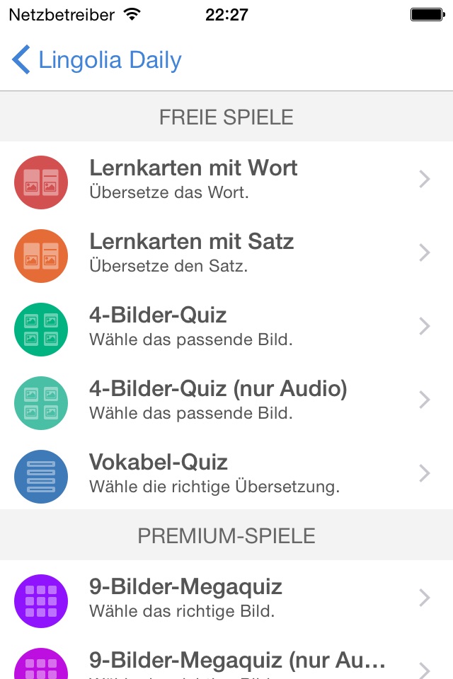 Lingolia Daily - German, English, French, Spanish, Italian, Esperanto, Russian screenshot 3