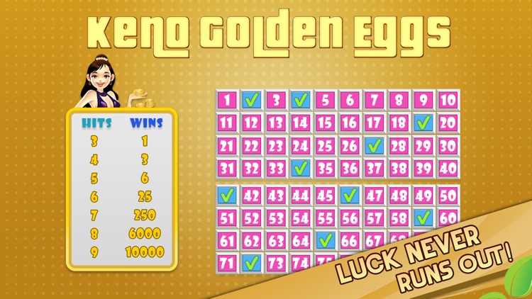 Classic Keno Golden Eggs - Bonus Multi-Card Play Free Edition