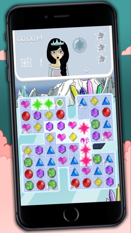 Ice Princess jeweled crush – funny bubble game for kids and adults screenshot-3