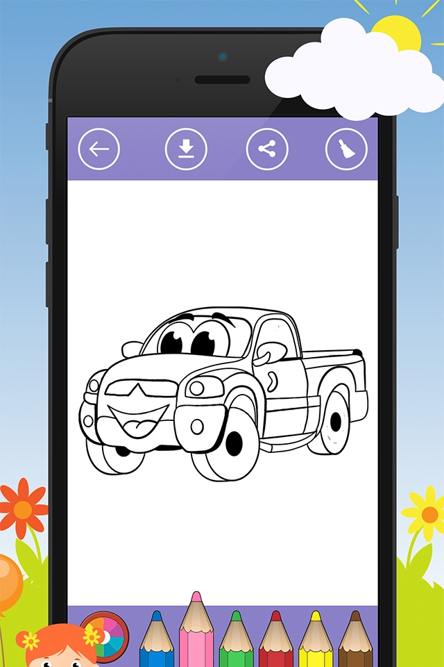 Coloring Book of Cars for Children: Racing car, bus, truck, vehicle, ... screenshot 3