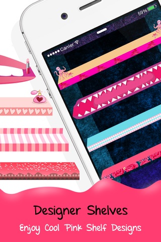 Pink Wallpaper Maker for your Home Screen - Make custom Backgrounds with colorful Frame, Shelf & Docks screenshot 2