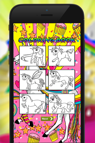 Unicorns Horse Coloring Book Drawing Painting Game screenshot 3
