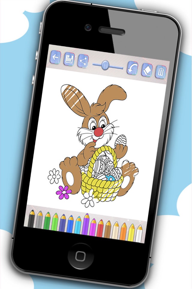 Color Easter eggs - Paint bunnies coloring game for kids screenshot 3