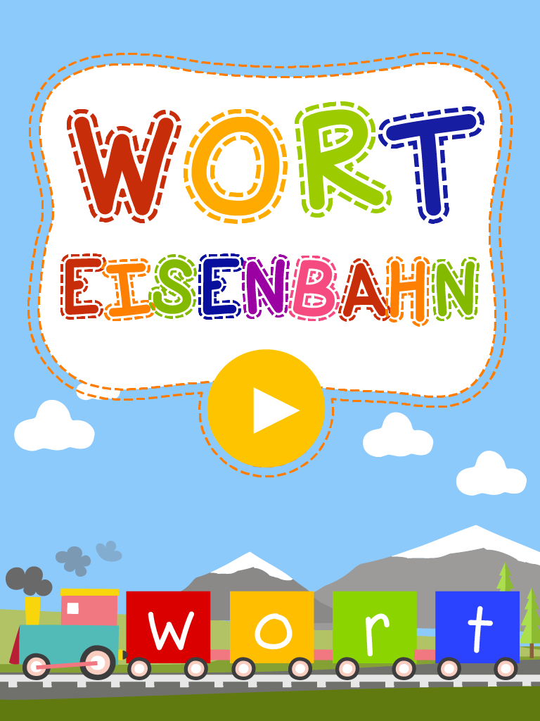 Wort Eisenbahn - Rechtschreibwettbewerb & Wörtersuch-Puzzle für Kinder