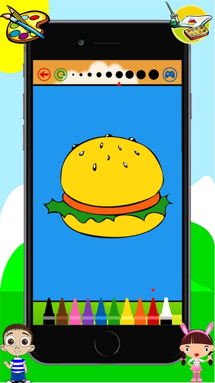 Food Coloring Book -  Drawing Painting for Kids Free Games screenshot-3