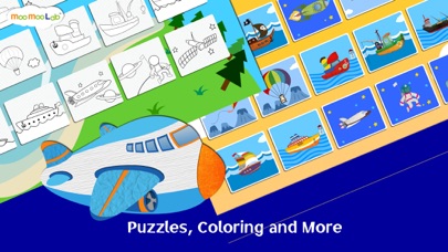Screenshot #3 pour Avion, Fusée et Bateau pour Enfant -Activités, Puzzles, Dessin et Jeux Interactifs Avec Moo Moo Lab