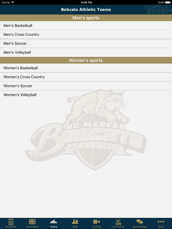 University of California, Merced Athletics iPad screenshot 4 - Sports app