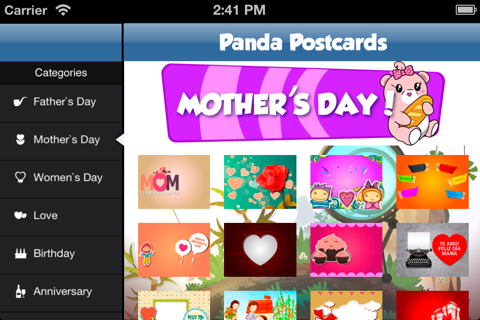Panda PostCard screenshot 2