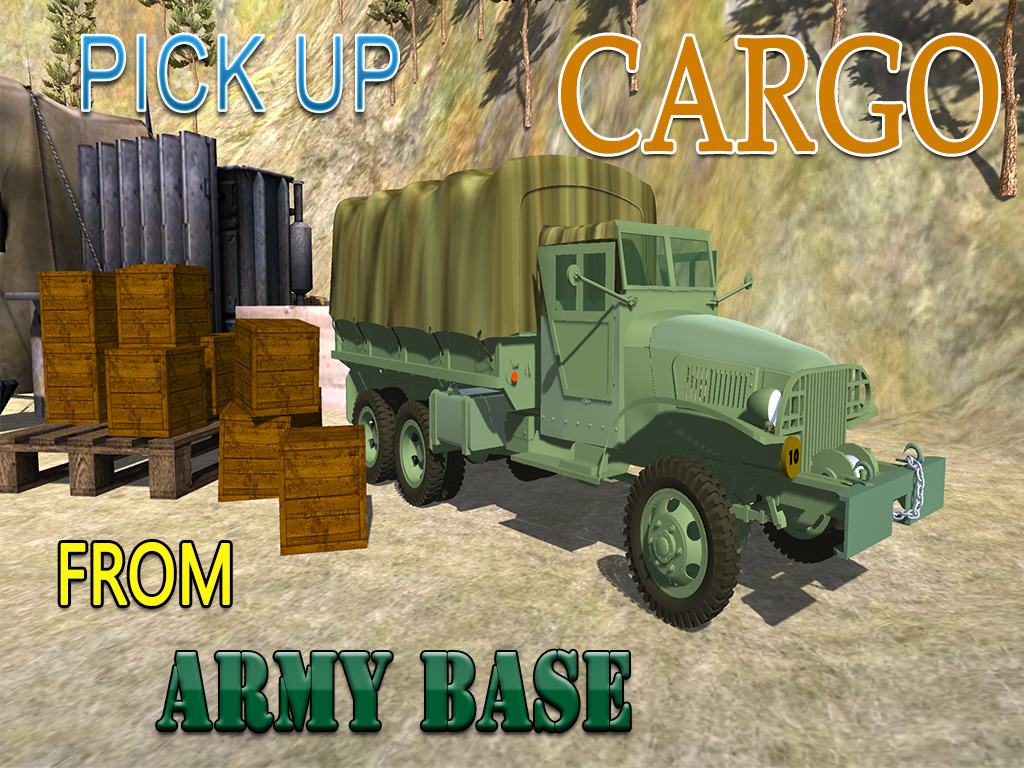 Army Cargo Truck Simulator - Deliver food supplies to military camps in this driving simulation game screenshot 6