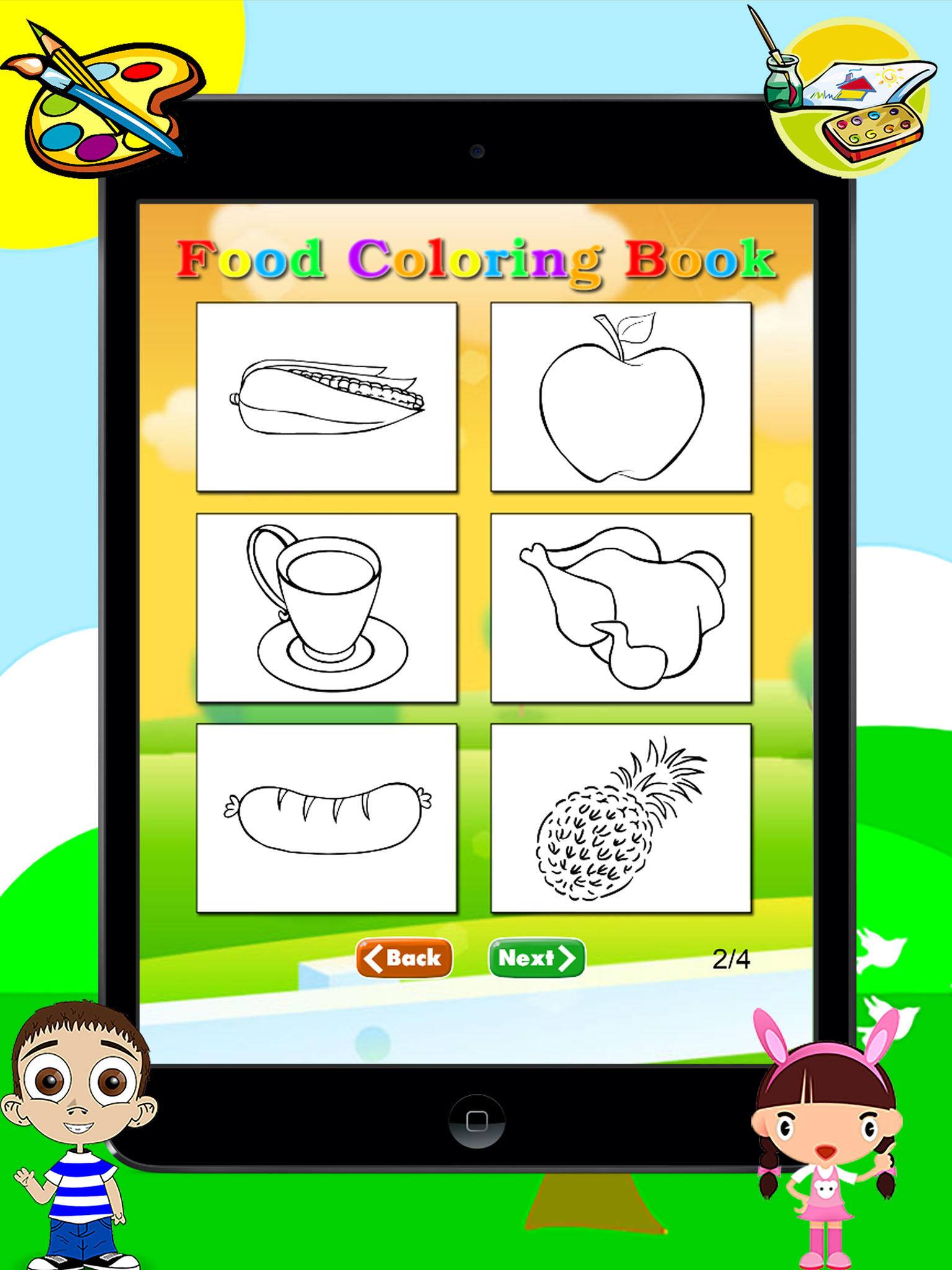 Food Coloring Book -  Drawing Painting for Kids Free Games screenshot 8