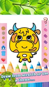 Farm Animals Drawing Coloring Book - Cute Caricature Art Ideas pages for kids screenshot #3 for iPhone