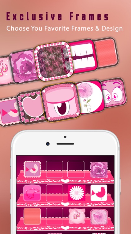 Pink Icons Screen Builder- Design Wallpapers with Custom Backgrounds, Frames, Shelves & Docks