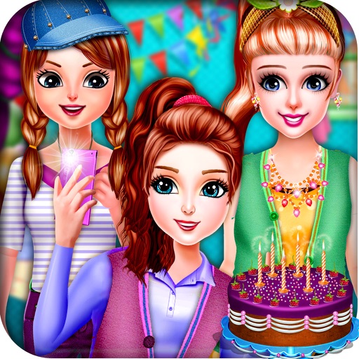 Birthday selfie party girls game iOS App