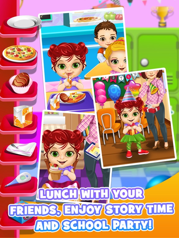 First Day of School - Baby Salon Make Up Story & Makeover Spa Kids Games! iPad screenshot 4 - Games app