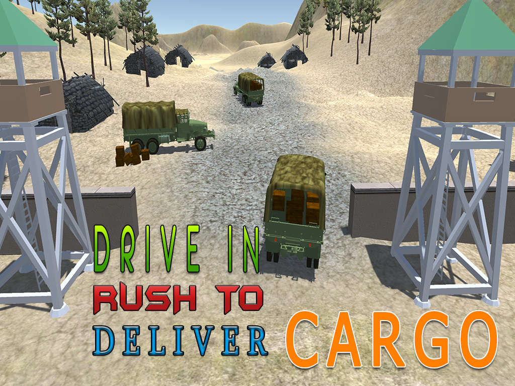 Army Cargo Truck Simulator - Deliver food supplies to military camps in this driving simulation game screenshot 7