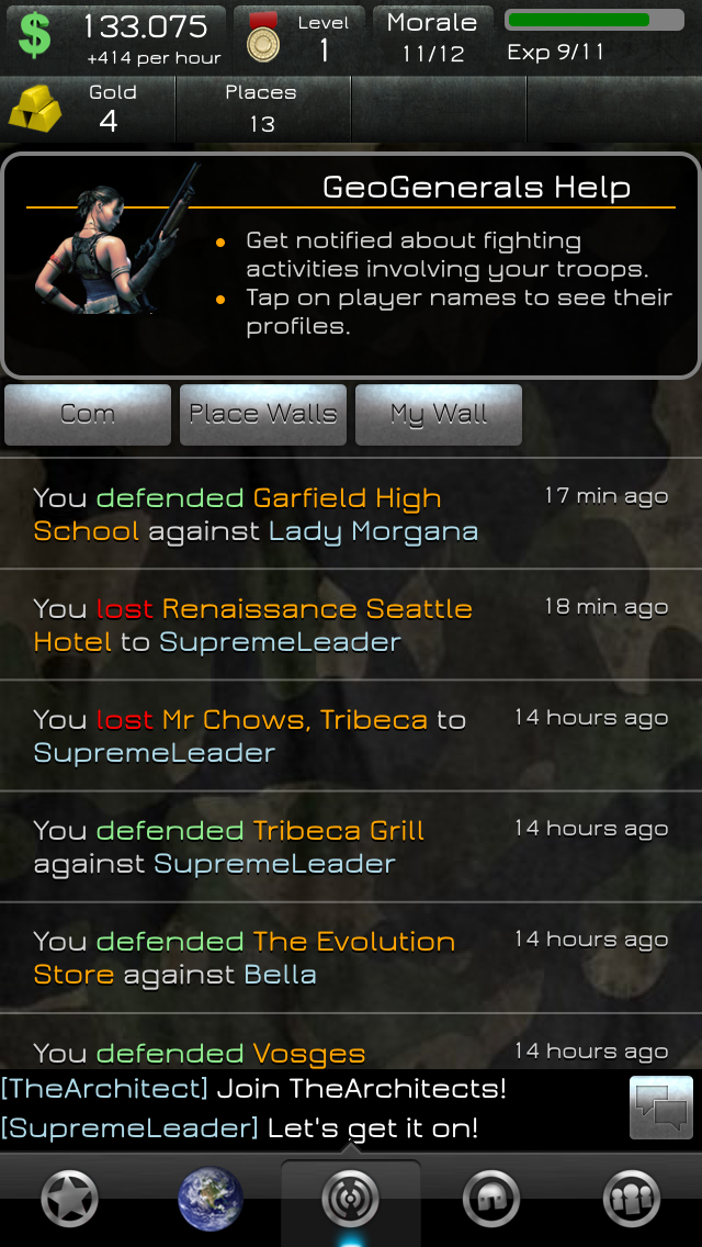 Screenshot #1 pour Geo Generals - Location Based War MMO Strategy Game