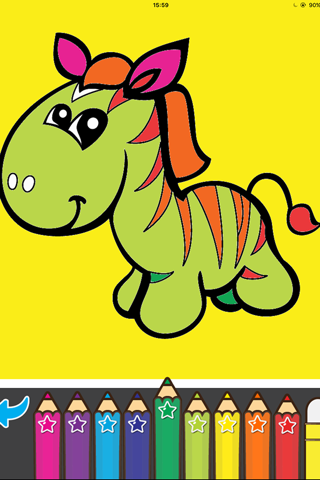 Coloring Cartoon Book Pony and Zoo screenshot 3