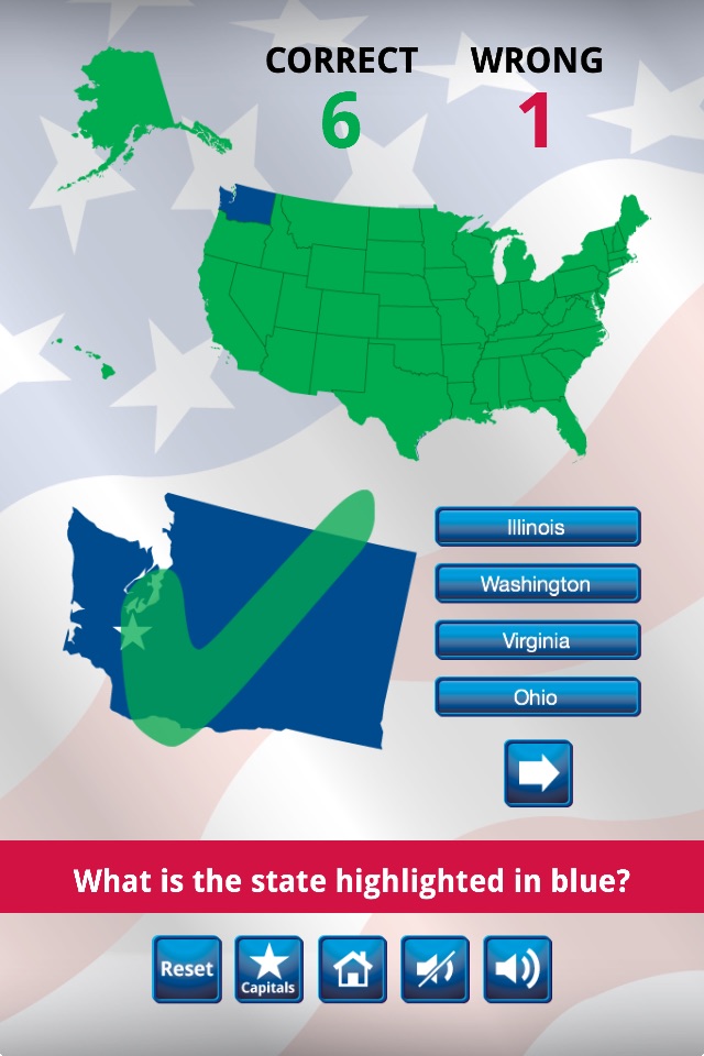 US States and Capitals Quiz : Learning Center screenshot 2