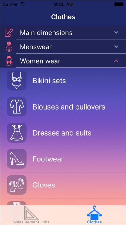 All clothes sizes and basic units converter - M&S Converter (Measures and sizes converter)