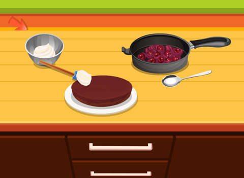 Tessa’s Schwarzwälder Kirschtorte – learn how to bake your Schwarzwälder Kirschtorte in this cooking game for kids iPad screenshot