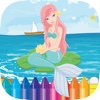 Mermaid Princess Coloring Book - Painting and Drawing Free Education Game For Kids and Kindergarten