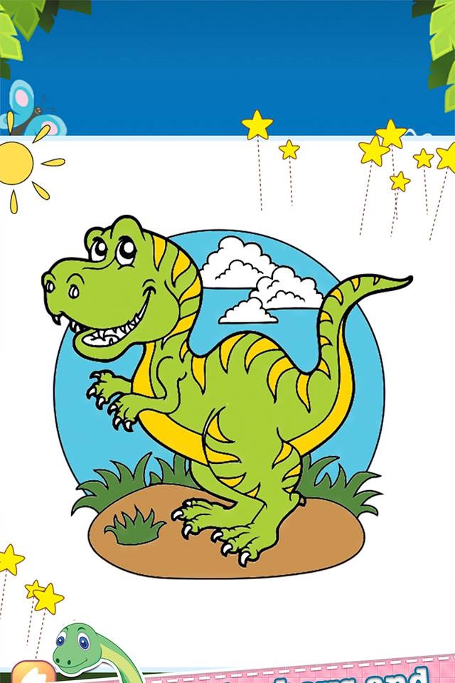 Dino Drawing Coloring Book Painting Pages screenshot 4