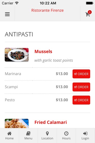 Ristorante Firenze Online Ordering screenshot 2