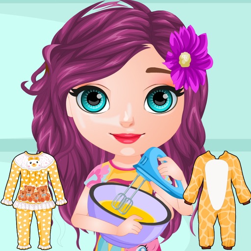Baby Pajama Party - Pillow Fight, Make Pancakes, Matching Dressup Icon