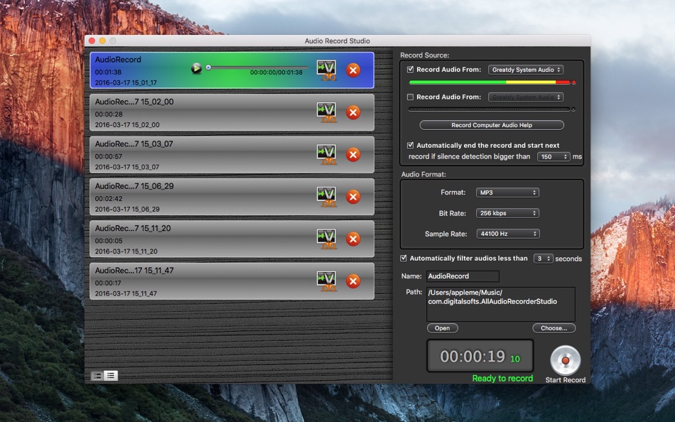 All Audio Record Studio : Music , Sound , Call  Recorder Lite - 3.1.2 - (macOS)