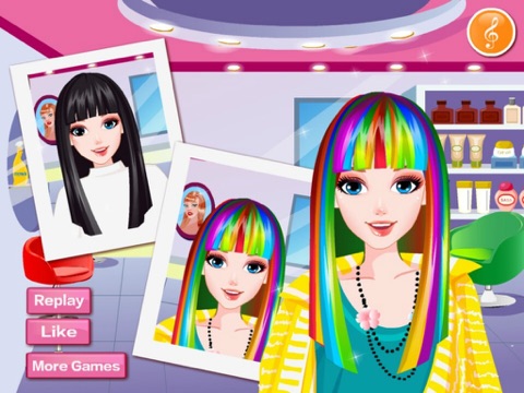 Perfect Rainbow Hairstyles HD - The hottest hairdresser games for girls and kids! screenshot 2