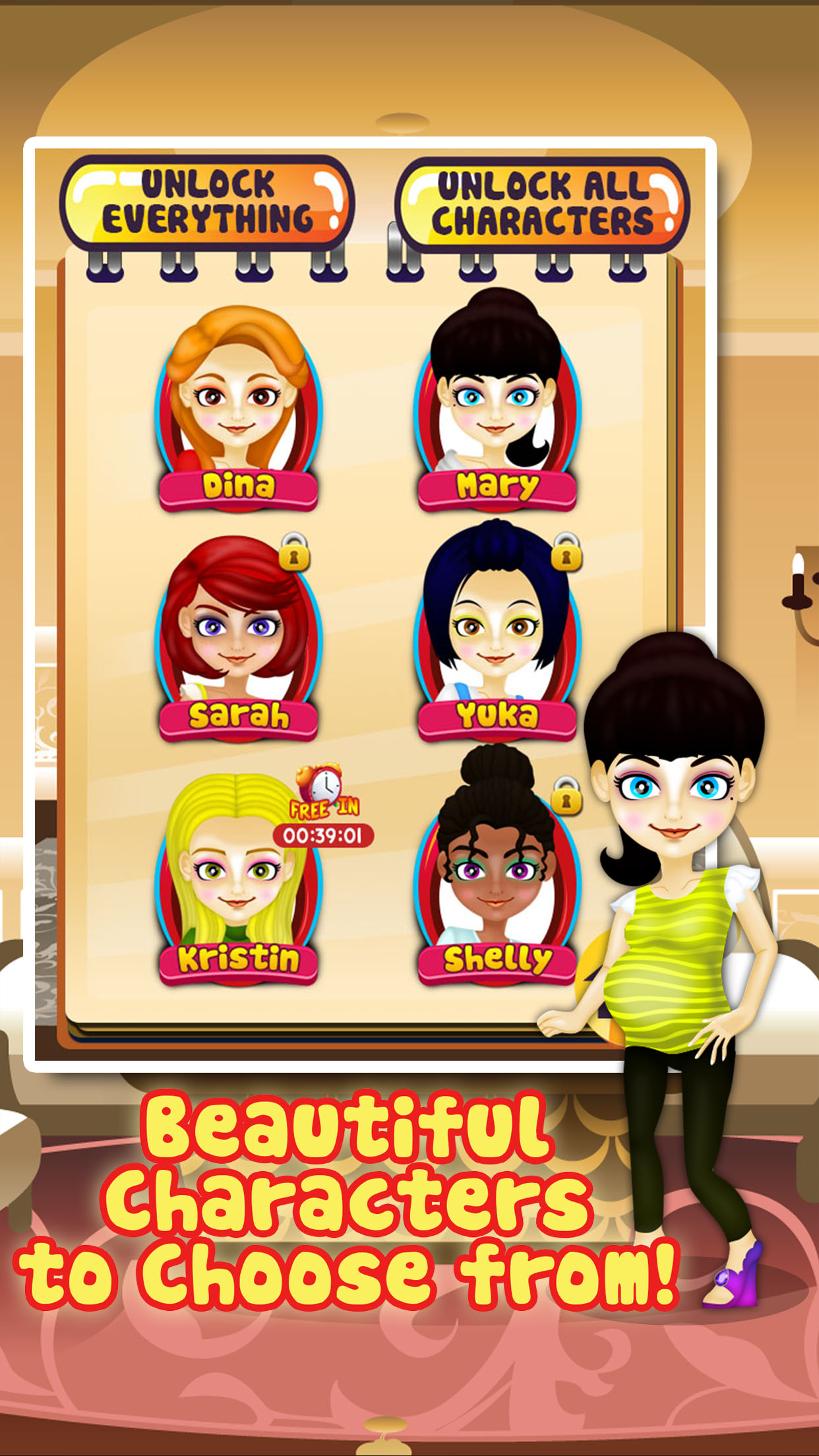Pregnant Mommy's Salon Spa Fun - hair beauty makeover & new baby nail games (girl & boy) 2! screenshot 4