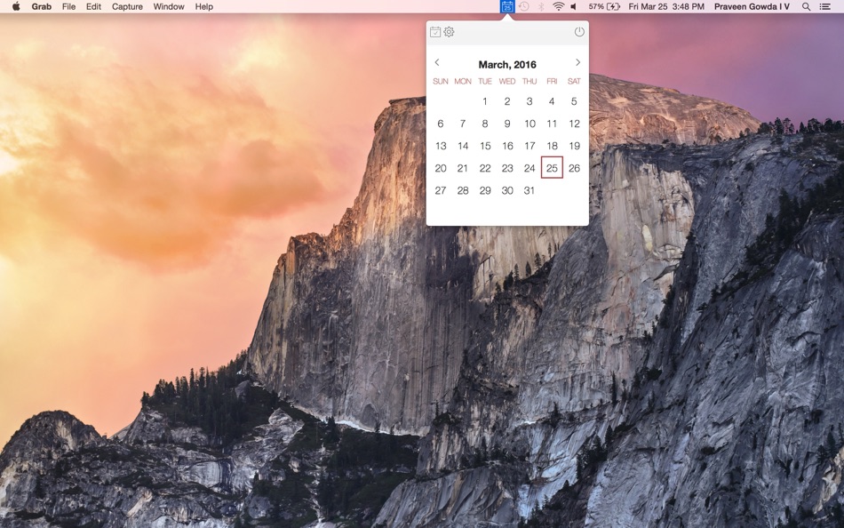 #1. FloatCal - A Quick Access Calendar on the Menu Bar (macOS) 由: Praveen Gowda I V
