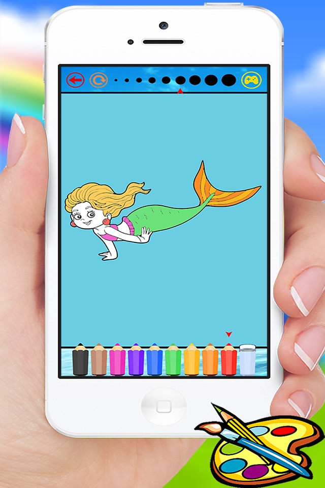 Sea Animals & Mermaid Coloring Book - Drawing Painting Kids screenshot 3