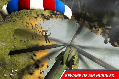 Real Parachute Simulator 3D 2016 - Extreme Helicopter Rescue Flying Paratrooper Adventures Game screenshot 3