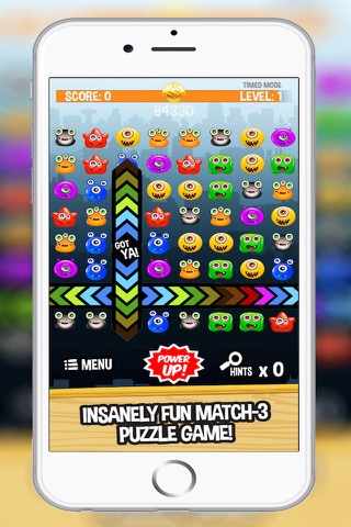Monster Match 3 Puzzle Game Free - Cute Monsters Evolution Fighting Jam screenshot 2