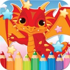 Dragon Drawing Coloring Book - Cute Caricature Art Ideas pages for kids