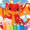 Dragon Drawing Coloring Book is an educational game for stimulating creativity of toddlers and preschoolers